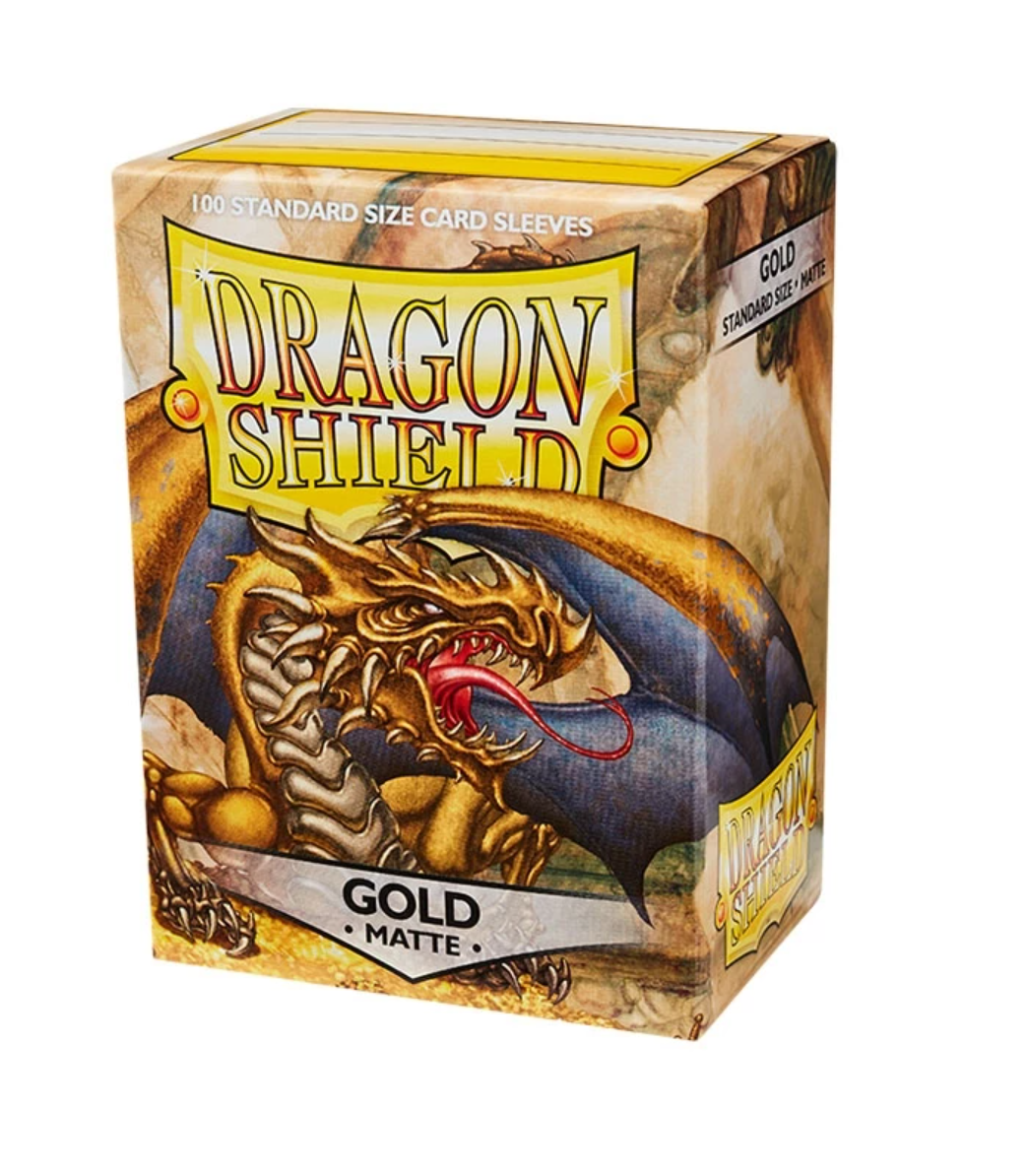 Fundas Dragon Shield Matte Gold — Standard 63×88 mm (100 uds)
